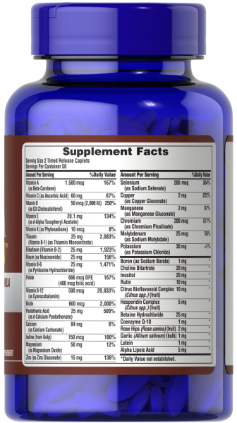 Мультивитамины для пожилых Puritan's Pride Multivitamins for Seniors Timed 100 капсул