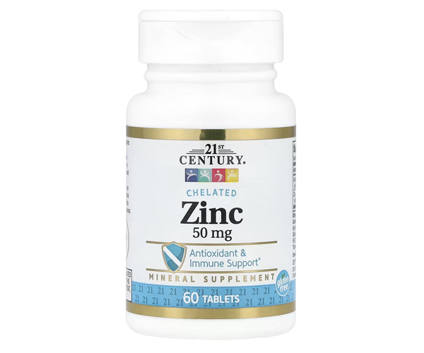 Хелат цинку 21st Century (Zinc Chelated) 50 мг 60 шт
