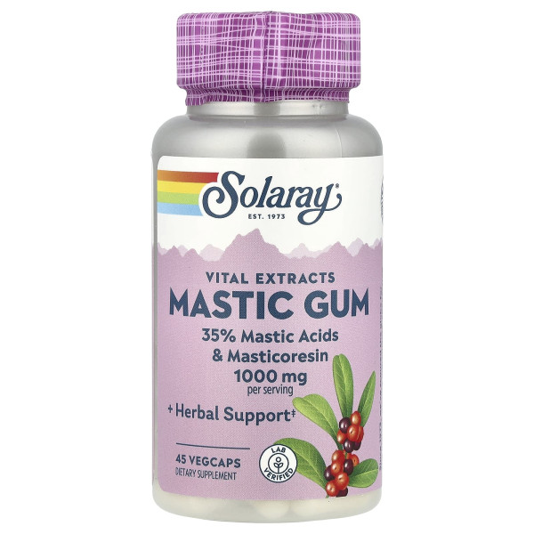 Экстракт мастиковой смолы Solaray (Mastic Gum Extract) 500 мг 45 капсул