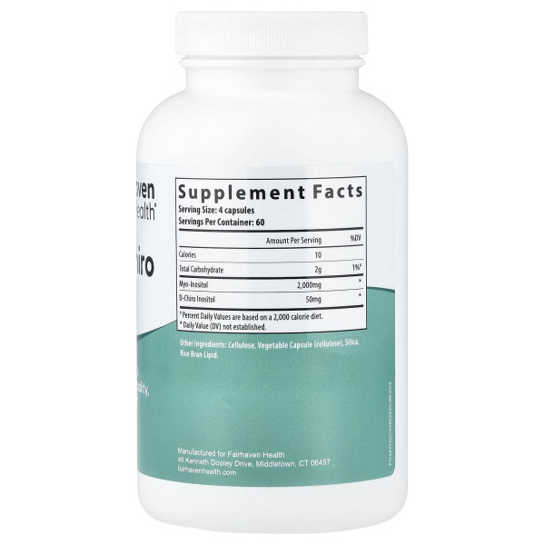 Міо-інозитол + D-хіро інозитол Fairhaven Health  (Myo + D-Chiro Inositol) 240 капсул