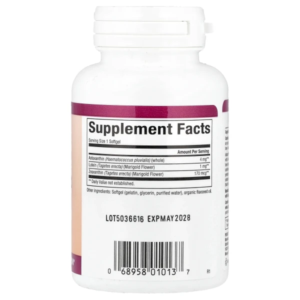 Астаксантин Natural Factors, Astaxanthin Plus 4 мг 60 капсул