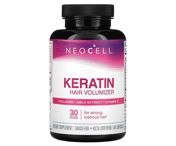 Колаген та кератин об'єм волосся NeoCell (Keratin hair volumizer) 60 капсул