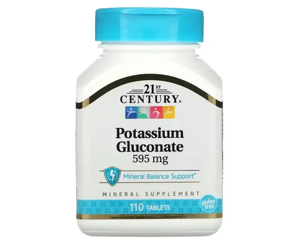 Глюконат калия 21st Century (Potassium Gluconate) 595 мг 110 таблеток