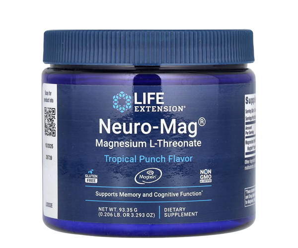 Магній L-треонат Life Extension (Neuro-Mag) 93 г зі смаком тропічного пуншу