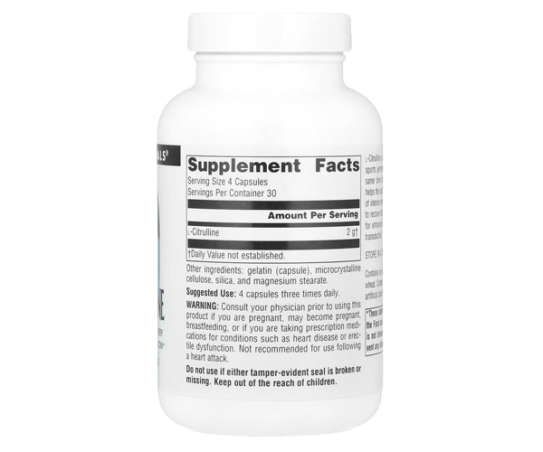 Л-Цитруллин Source Naturals (L-Citrulline) 500 мг 120 капсул