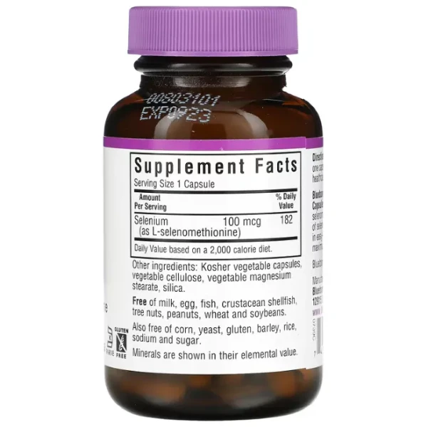 Селен Bluebonnet Nutrition (Selenium) 100 мкг 90 капсул