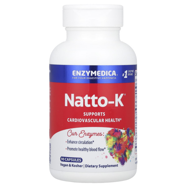 Наттокіназа для серцево-судинної системи Enzymedica (Natto-K) 90 капсул