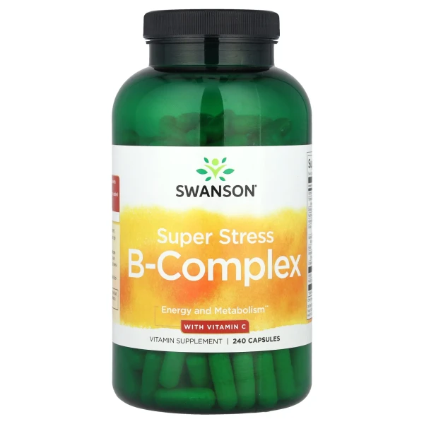 Витамины группы В с витамином C Swanson, Super Stress B-Complex 240 капсул