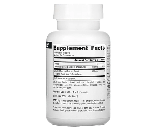 Екстракт броколі Source Naturals (Broccoli Sprouts Extract) 250 мг 60 таблеток