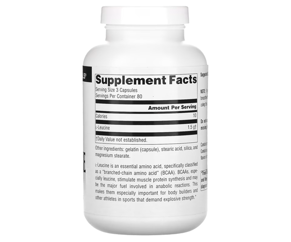 Лейцин Source Naturals (L-Leucine) 500 мг 240 капсул