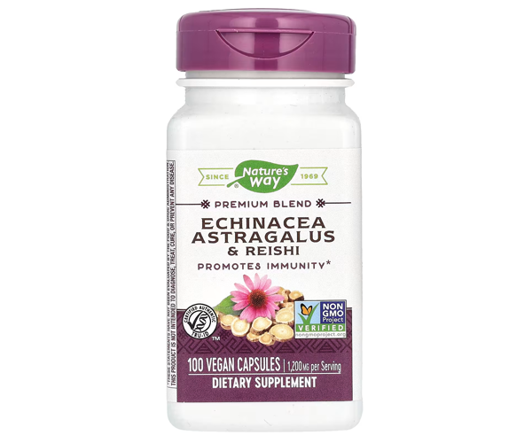 Эхинацея Астрагал и Рейши Nature's Way (Echinacea Astragalus Reishi) 100 капсул