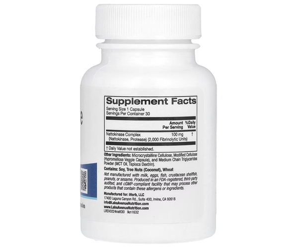 Наттокиназа Lake Avenue Nutrition (Nattokinase) 2000 FU 