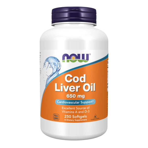 Риб'ячий жир з печінки тріски NOW Foods (Cod Liver Oil) 650 мг 250 капсул