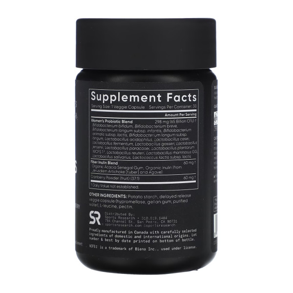 Пробиотики для женщин Sport Research (Daily Women's Probiotics) 65 Billion CFU 30 капсул с отсроченным высвобождением