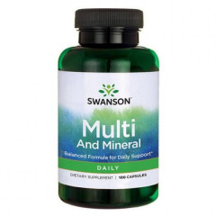 Комплекс вітамінів із залізом Swanson (Daily Essentials Multi with Iron) 100 капсул