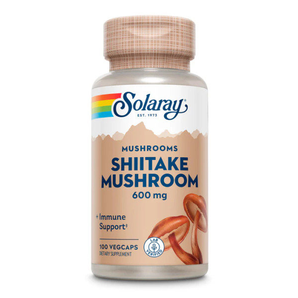 Гриб Шиитаке Solaray 600мг (Shiitake Mushroom 600mg) 100 капсул