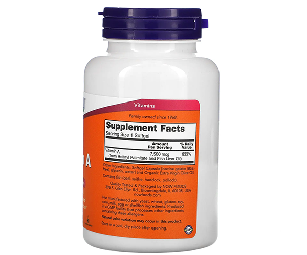 Витамин A NOW Foods (Vitamin A) 25000 МЕ 