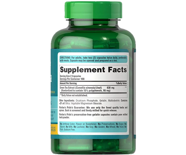 Зелений чай Puritan's Pride  (Green Tea Extract) 315 мг 