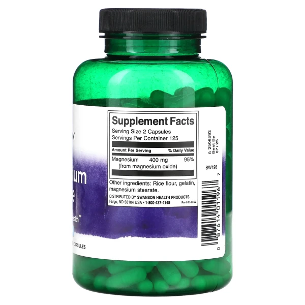 Магний Swanson (Magnesium) 400 мг 250 капсул