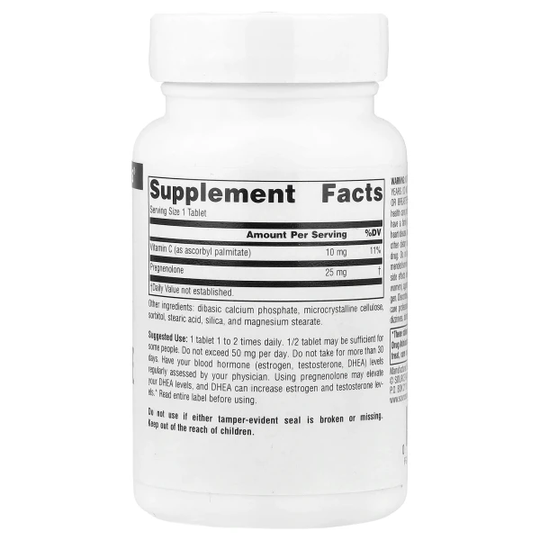 Прегненолон Source Naturals (Pregnenolone) 25 мг 120 таблеток