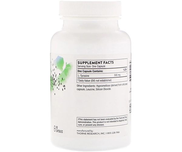 Л-Тирозин Thorne Research (L-Tyrosine) 500 мг 90 капсул