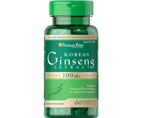 Корейський женьшень Puritan's Pride (Korean Ginseng) 100 мг 60 капсул