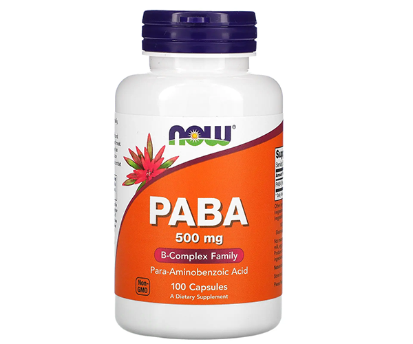 ПАБК, пара-амінобензойна кислота NOW Foods (PABA) 500 мг 100 капсул