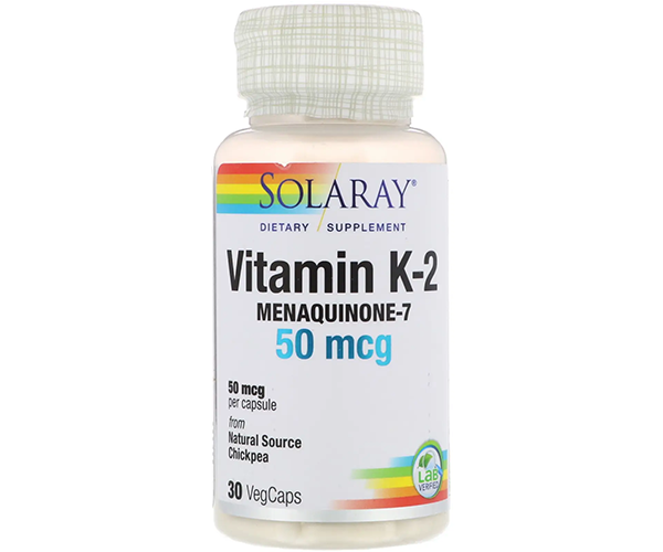 Витамин К2 Solaray (Vitamin K-2) 50 мкг 30 капсул