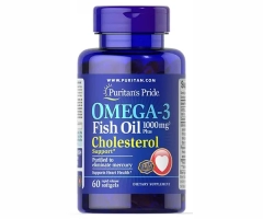 Риб'ячий жир Омега-3 Плюс Підтримка Холестерину Puritan's Pride (Omega-3 Fish Oil Plus Cholesterol Support) 500/150 мг 60 капсул