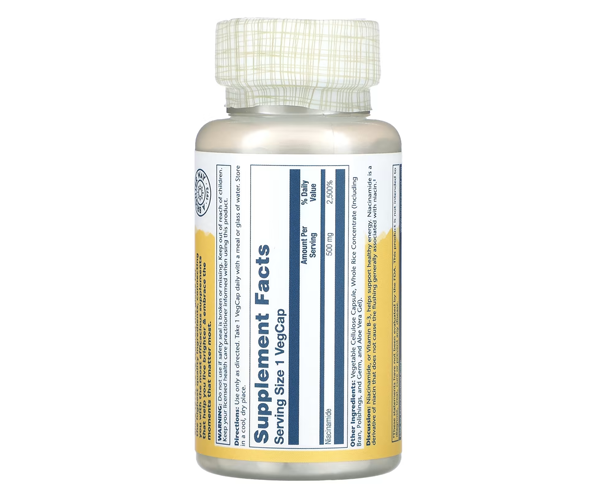 Нікотинамід Solaray (Niacinamide) 500 мг 100 капсул