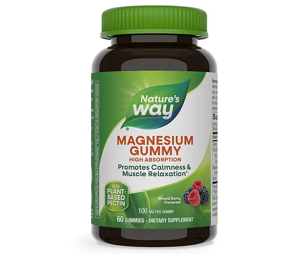 Магний цитрат Nature's Way (Magnesium Gummy) 100 мг 60 жевательных конфет со вкусом ягод