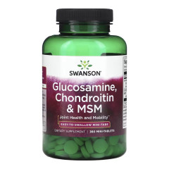 Глюкозамін, хондроїтин та ЧСЧ Swanson (Glucosamine, Chondroitin & Msm Mini Tabs) 360 міні таблеток