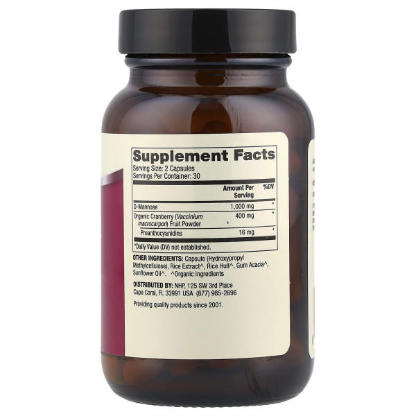 Д-Манноза и экстракт клюквы Dr. Mercola (D-Mannose and Cranberry Extract) 60 капсул