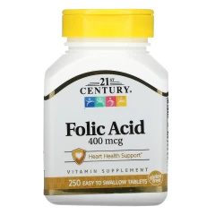 Фолієва кислота 21st Century  (Folic Acid) 400 мкг 250 таблеток