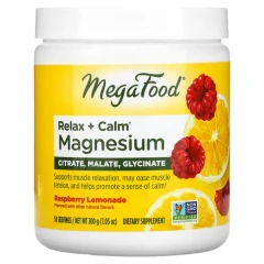 Магній для заспокоєння та розслаблення MegaFood  (Relax + Calm Magnesium) 200 г зі смаком малинового лимонаду