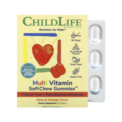 Мультивітамінний комплекс ChildLife (Multi Vitamin SoftChew Gummies) 27 пігулок зі смаком натурального апельсину