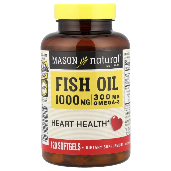 Рыбий жир с омега-3 Mason Natural (Omega-3 Fish Oil) 1000 мг 