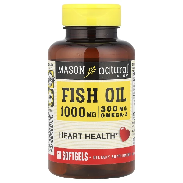 Рыбий жир с омега-3 Mason Natural (Omega-3 Fish Oil) 1000 мг 