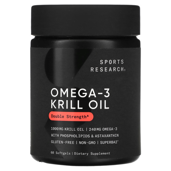 Масло антарктического криля Sports Research (Antarctic Krill Oil) 1000 мг 60 капсул