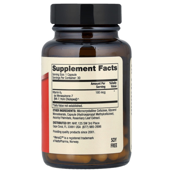 Вітамін К2 Dr. Mercola  (Vitamin K2) 180 мкг 30 капсул