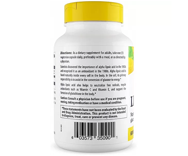 Альфа-липоевая кислота Healthy Origins (Alpha-lipoic acid) 600 мг 