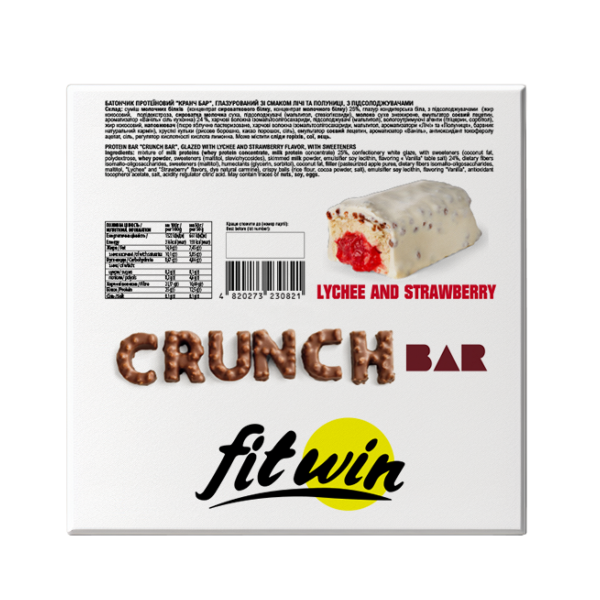 Протеїнові батончики Crunch Bar FitWin 12 шт по 50 грам