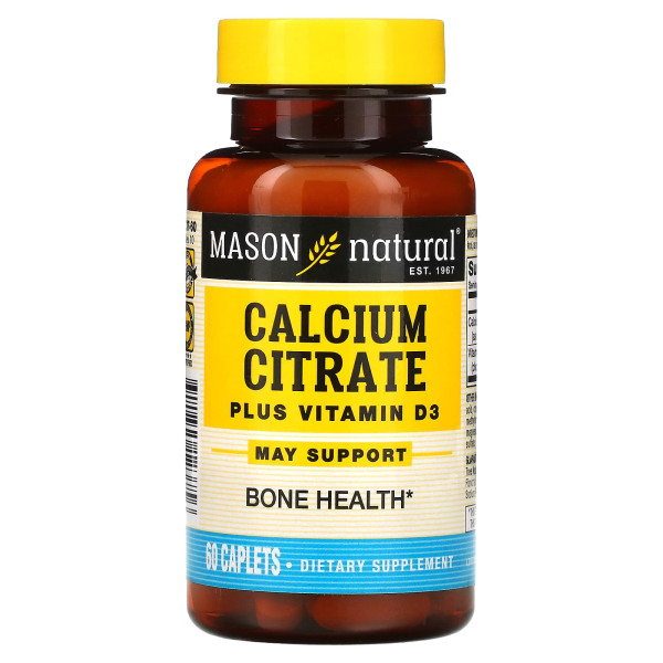 Цитрат кальция с витамином D3 Mason Natural (Calcium Citrate Plus Vitamin D3) 315 мг 60 капсул