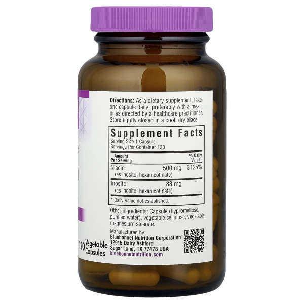 Ніацин Вітамін В3 Bluebonnet Nutrition  (Niacin Vitamin B3) 500 мг 