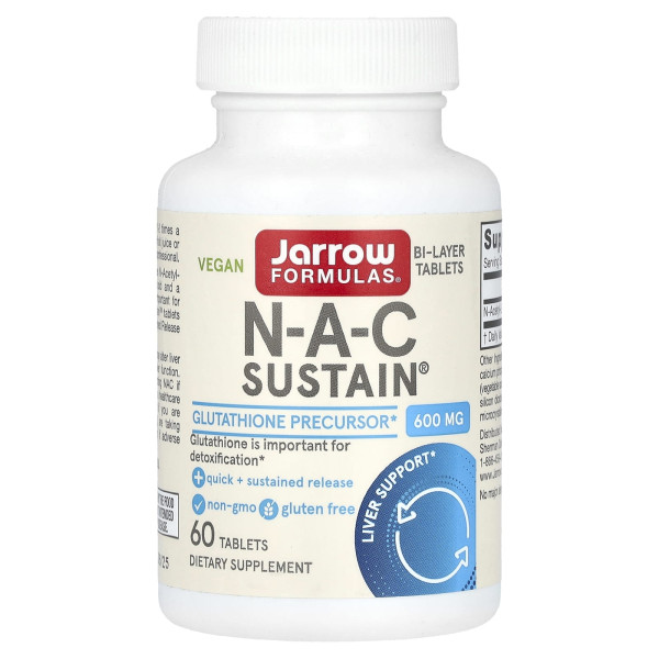 Веганський комплекс NAC N-Ацетил-L-Цистеїн (NAC) Jarrow Formulas 600 мг 60 таблеток