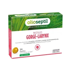 Пастилки горло-гортань Olioseptil (Pastiles Gorge-Larynx) 24 льодяники зі смаком мед-евкаліпт