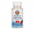 Витамины B-6 B-12 фолиевая кислота KAL (B-6 B-12 Folic Acid) 3 мг/400 мкг/1000 мкг 60 таблеток со вкусом ягод