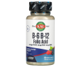 Витамины B-6 B-12 фолиевая кислота KAL (B-6 B-12 Folic Acid) 3 мг/400 мкг/1000 мкг 60 таблеток со вкусом ягод
