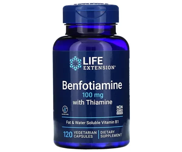 Бенфотиамин с тиамином Life Extension (Benfotiamine with Theamine) 120 капсул
