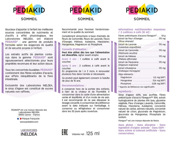 Сироп для детей для хорошего сна Pediakid (Sommeil) со вкусом вишни